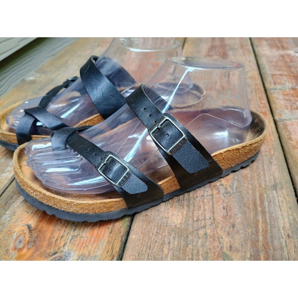 Birkenstock Mayari Black Birko-Flor Toe Loop Sandals Womens Sz 37 Us 6